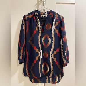 Amanda Uprichard Navy Geometric Tunic